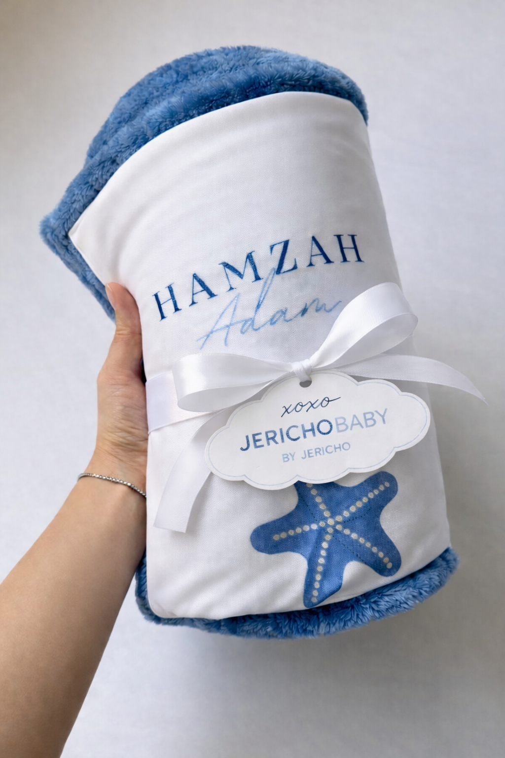 Personalised Blue Baby Blankie