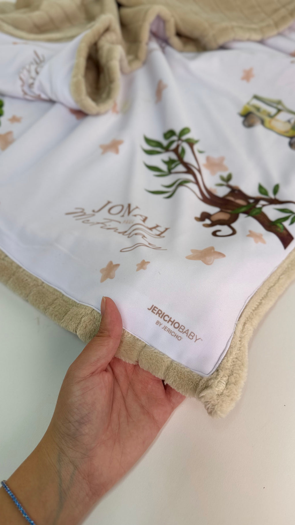 Personalised Safari Themed Baby Blankie