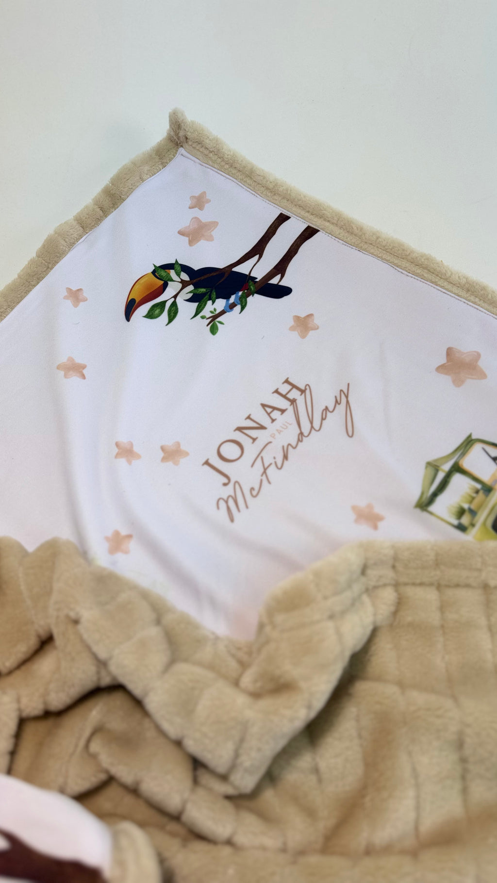 Personalised Safari Themed Baby Blankie