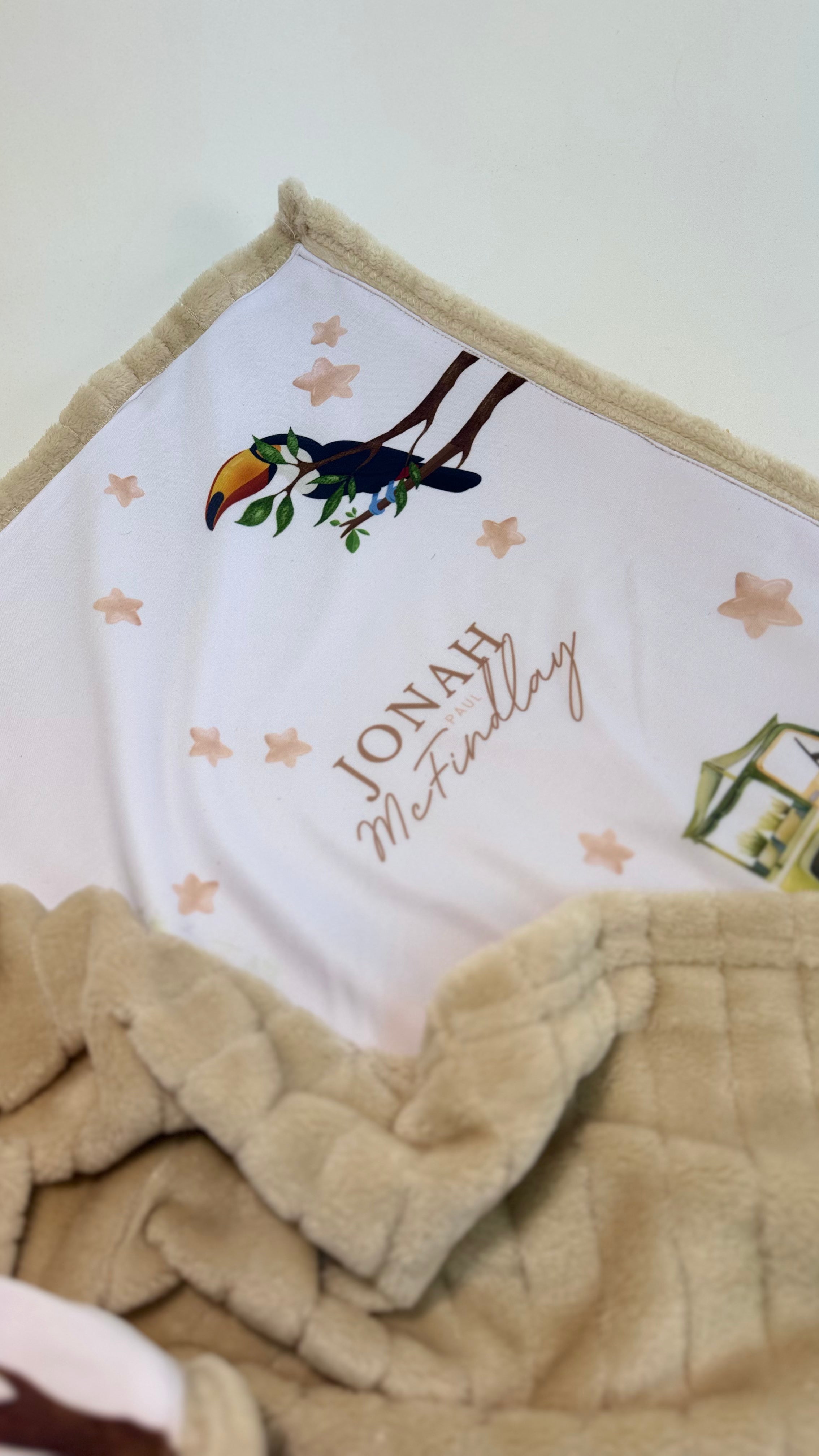 Personalised Safari Themed Baby Blankie