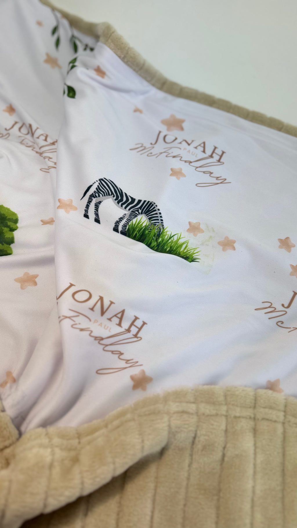 Personalised Safari Themed Baby Blankie
