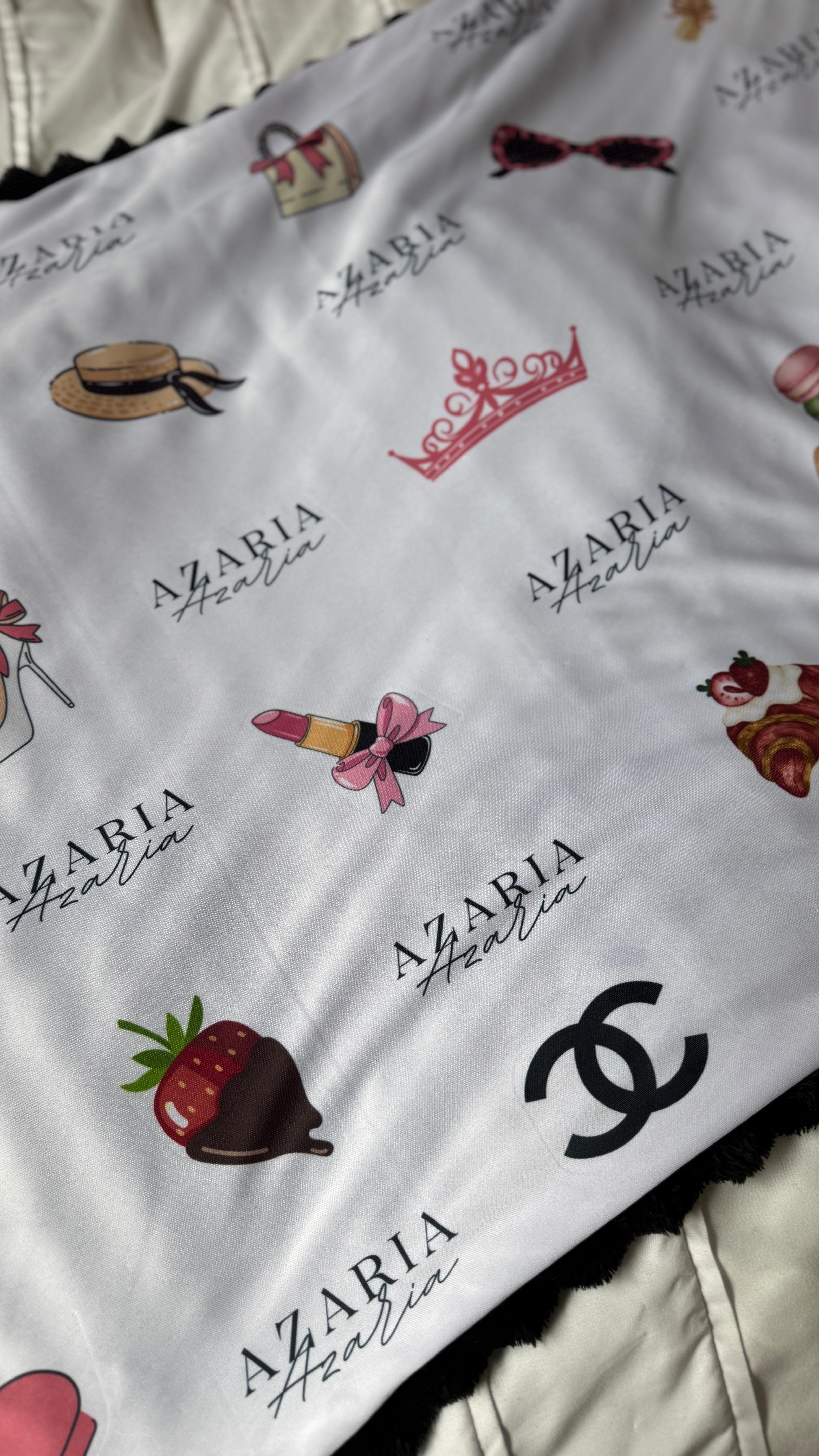 Personalised Black Paris Themed Baby Blankie