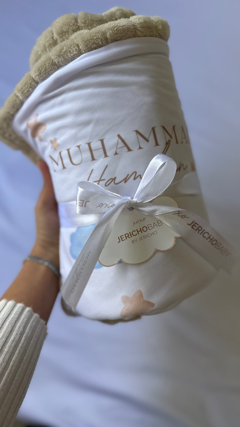 Personalised Khaki Baby Blankie