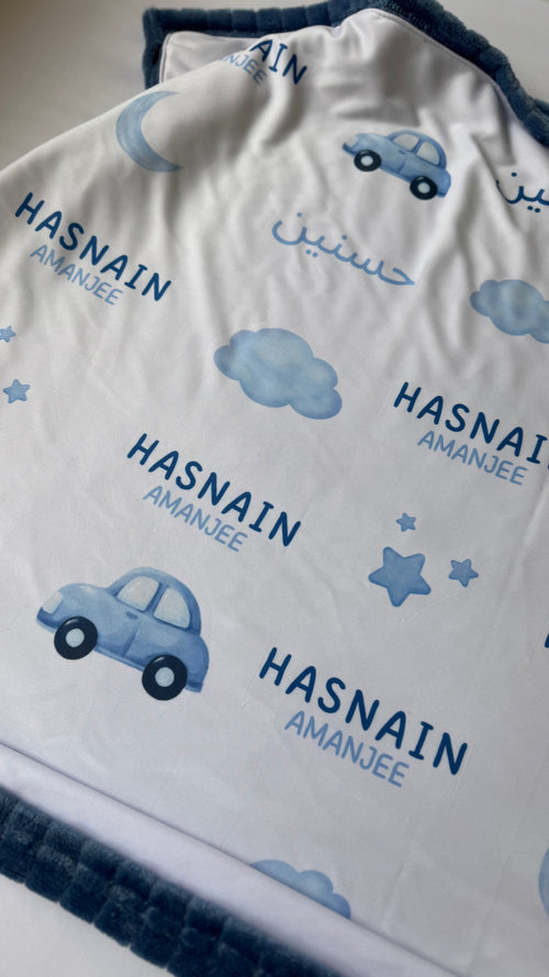 Personalised Blue Baby Blankie