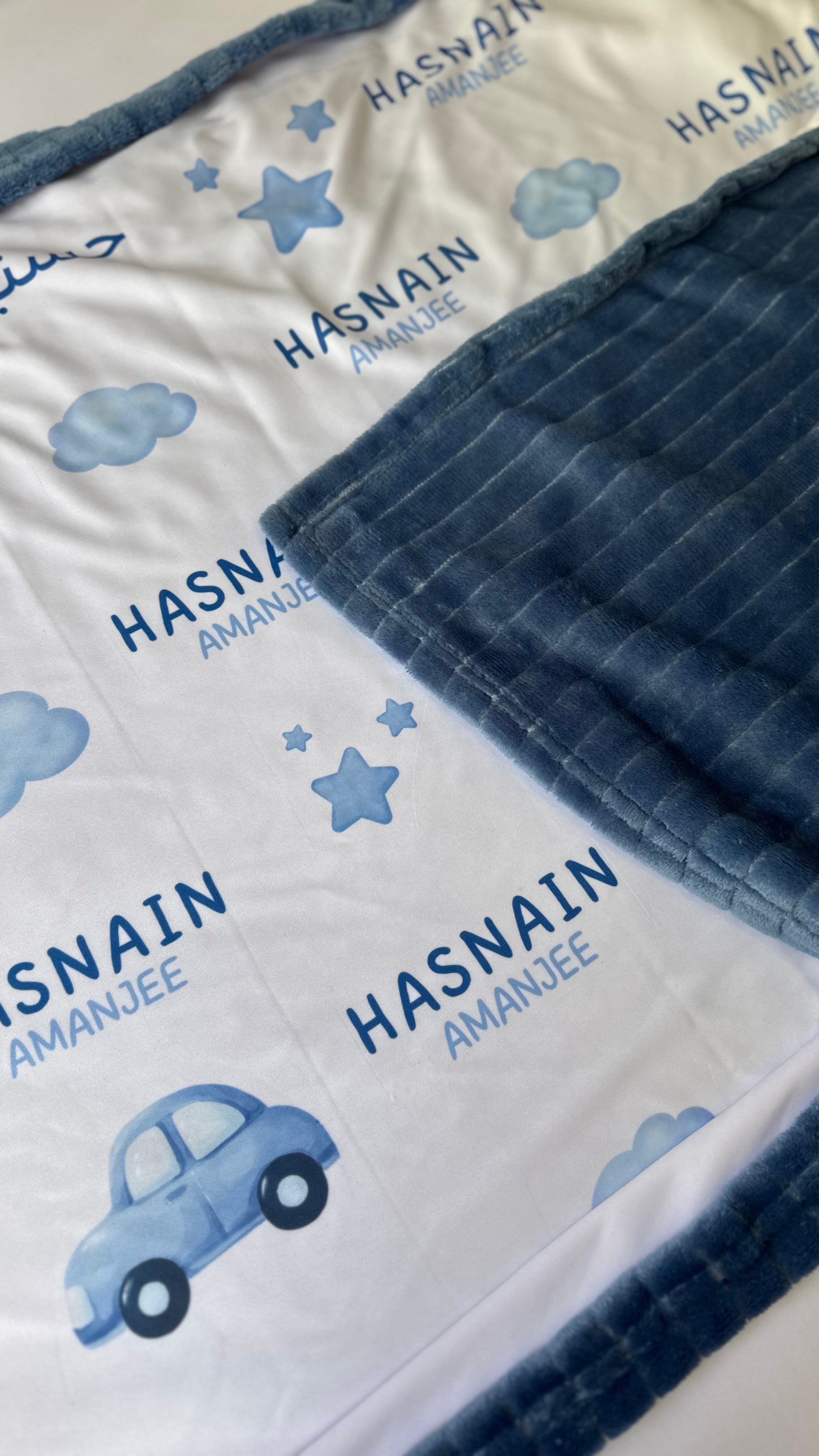Personalised Blue Baby Blankie