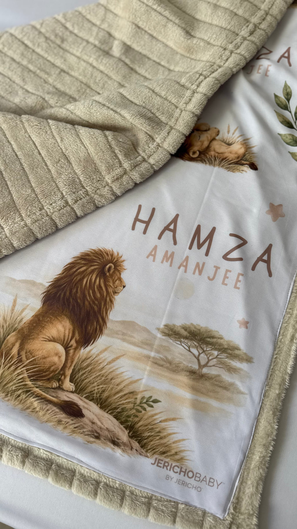 Personalised Khaki Lion Baby Blankie