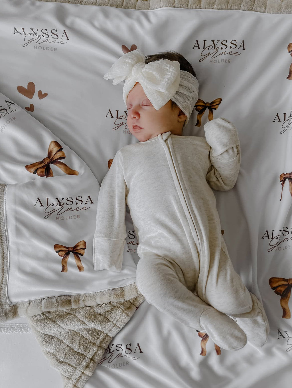 Personalised Brown Baby Blankie