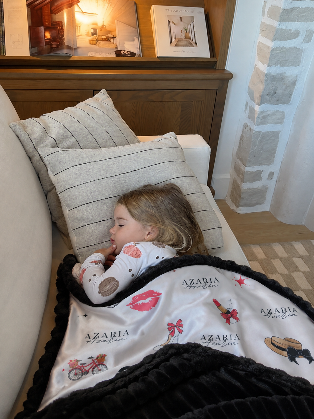 Personalised Black Paris Themed Baby Blankie